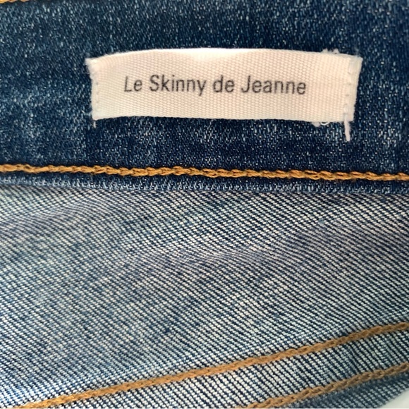 Frame Denim Womens 26 Le Skinny de Jeanne Blue Jeans Stretch Distressed Low Rise - Picture 6 of 9